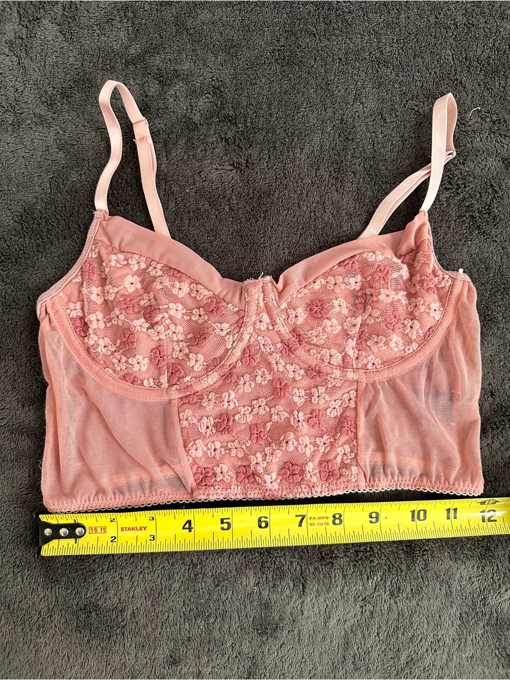 Blush Pink Lace Longline Bralette